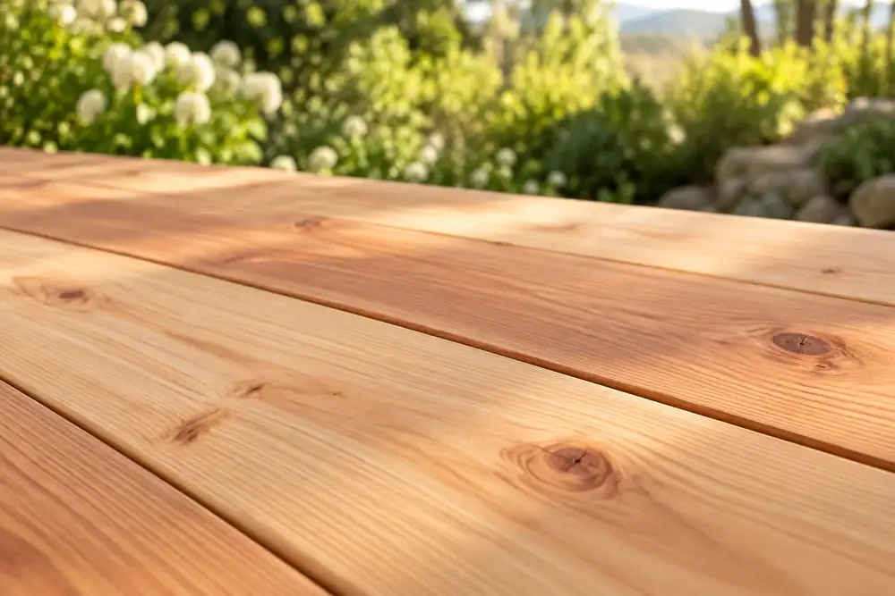 Natural timber surface showing grain and outdoor material character